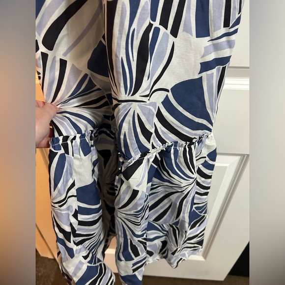 Tuckernuck Blue Palm Alston Dress sz XS Sleeveless sundress Resort Linen-Rayon - Picture 6 of 9